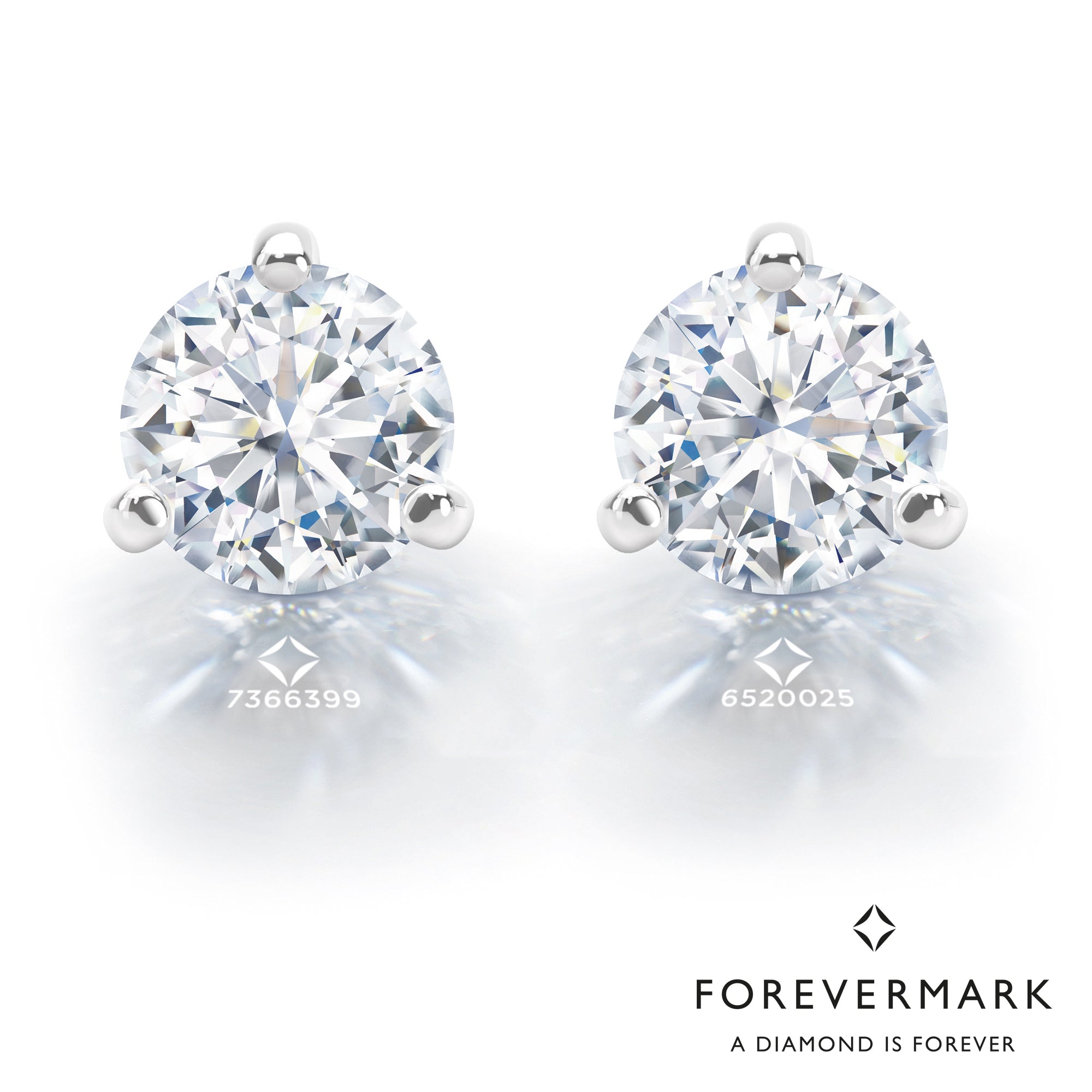 De Beers Forevermark Diamond Martini Stud Earrings in 18kt White Gold (1/4ct tw)