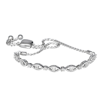 Diamond Adjustable Bolo Bracelet in Sterling Silver tw