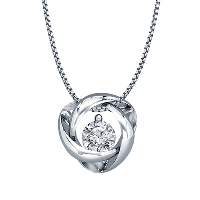 Northern Star Diamond Love Knot Collection Necklace in Sterling Silver (.03ct tw)