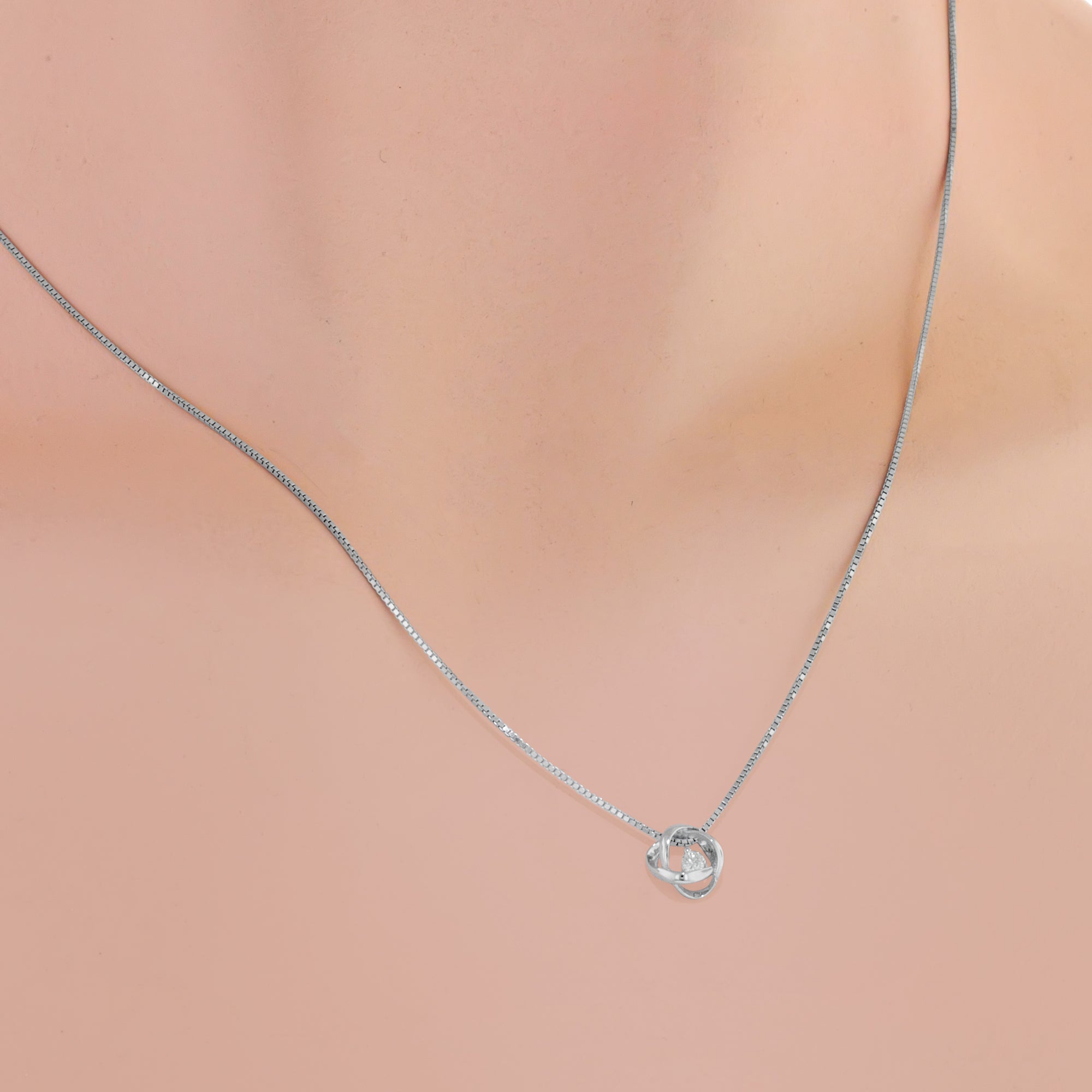 Northern Star Diamond Love Knot Necklace in Sterling Silver (.03ct tw)