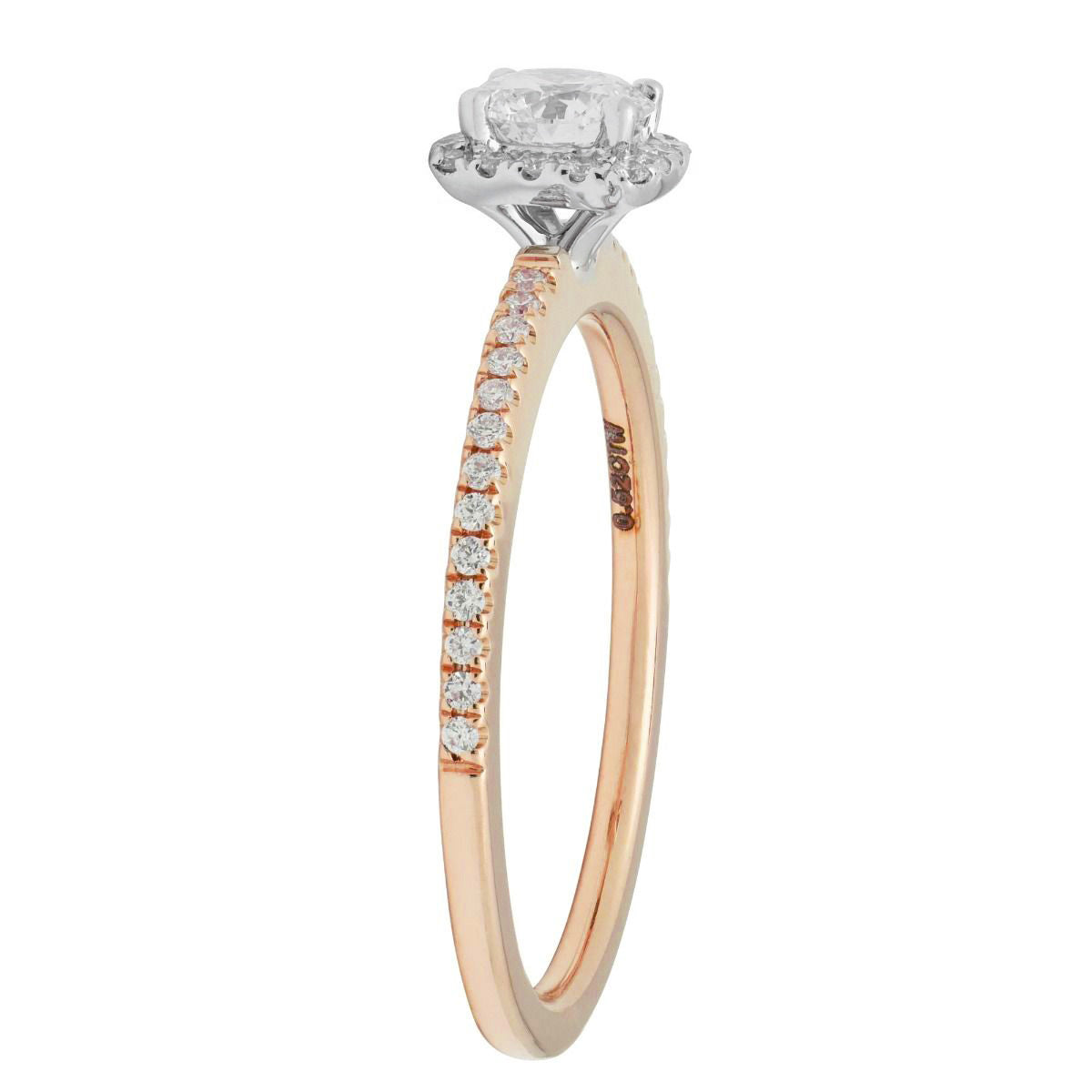 Northern Star Diamond Halo Engagement Ring in 14kt Rose and White Gold (1/2ct tw)