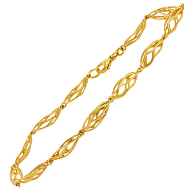 Weave Link Bracelet in 14kt Yellow Gold