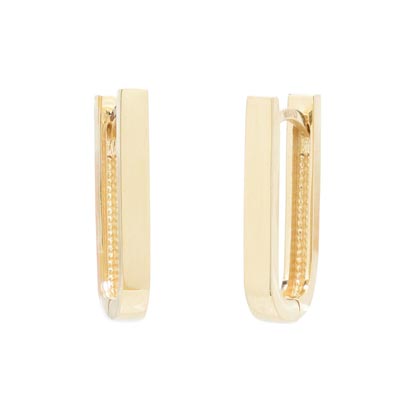 U Shaped Hoop Earrings in 14kt Yellow Gold