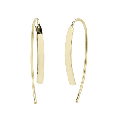 Flat Sweep Earrings in 14kt Yellow Gold