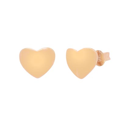 Heart Stud Earrings in 14kt Rose Gold
