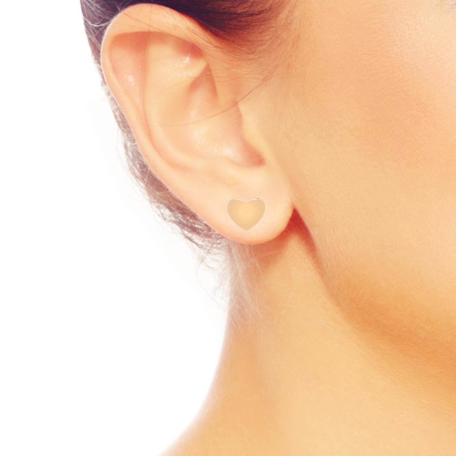 Heart Stud Earrings in 14kt Rose Gold