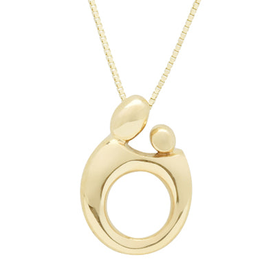 Mother and Child Necklace in 14kt Yellow Gold