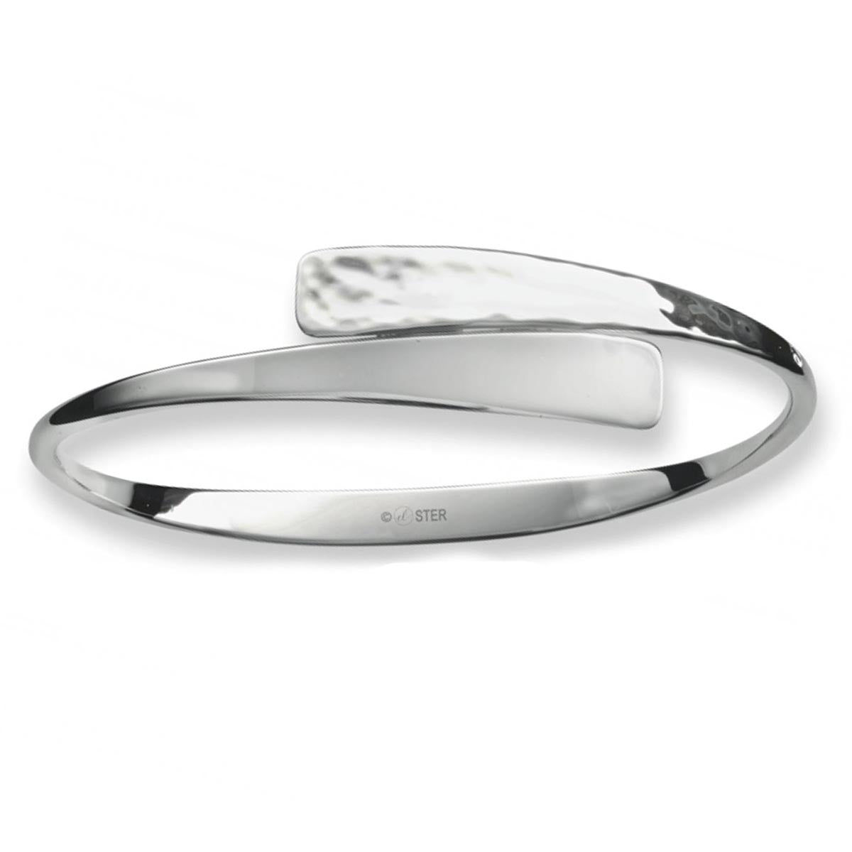 E.L. Designs Secret Heart Bangle Bracelet in Sterling Silver (7 inches)