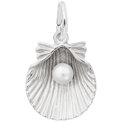 Rembrandt Shell with Pearl Charm in Sterling Silver