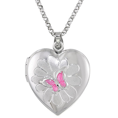 Butterfly Heart Locket in Sterling Silver – Day's Jewelers