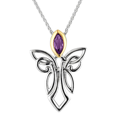 Amethyst angel necklace on sale