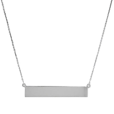 Adjustable Name Bar Necklace in Sterling Silver