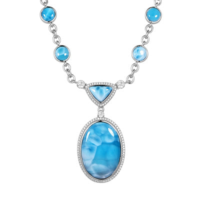 Alamea Larimar Necklace in Sterling Silver