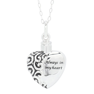Antique Heart Cremation Ash Holder in Sterling Silver