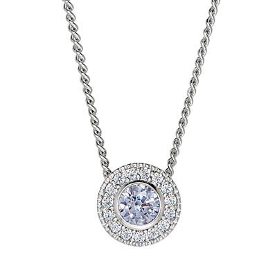 Cubic Zirconia June Necklace in Sterling Silver