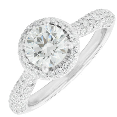 Ritani Three Row Diamond Pave Engagement Ring Setting in 14kt