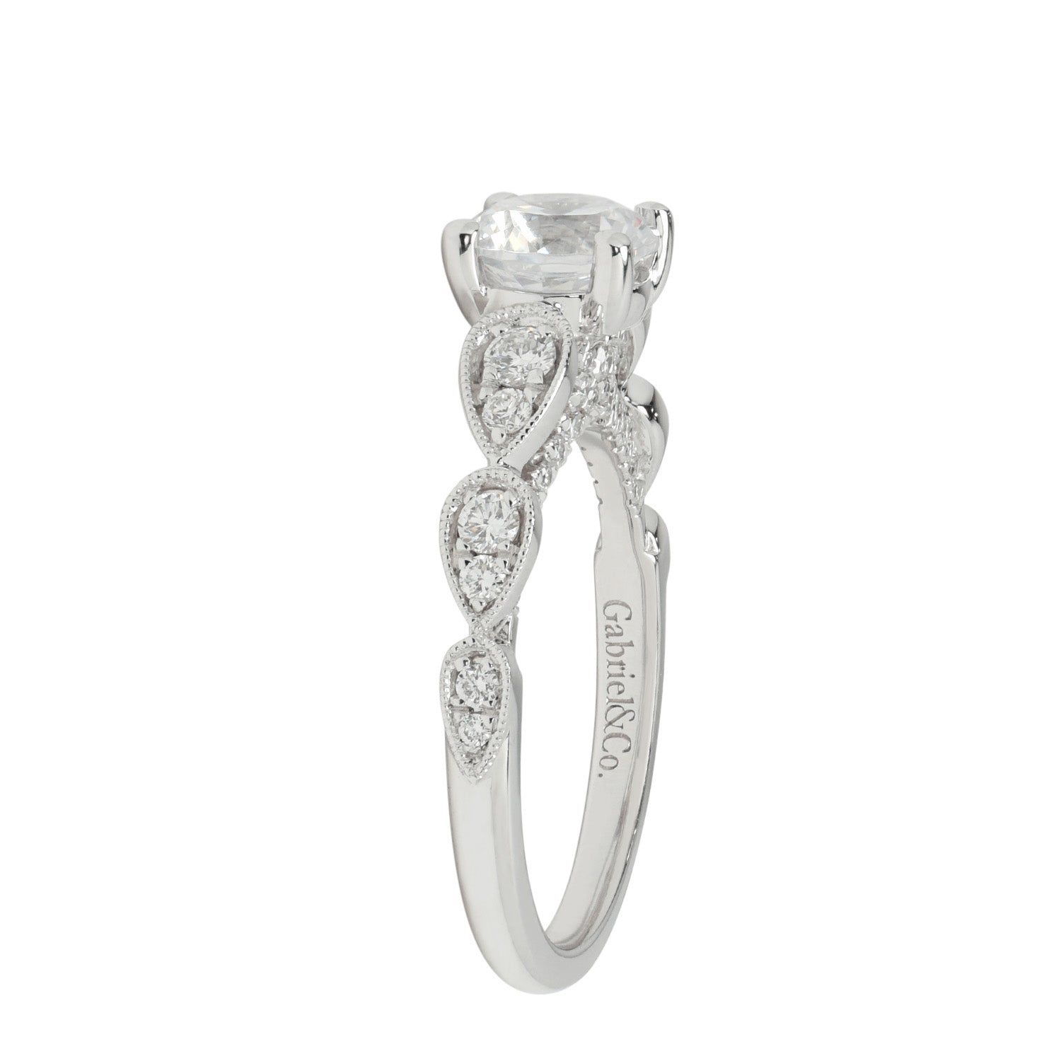 Gabriel Garland Diamond Engagement Ring Setting in 14kt White Gold (1/2ct tw)