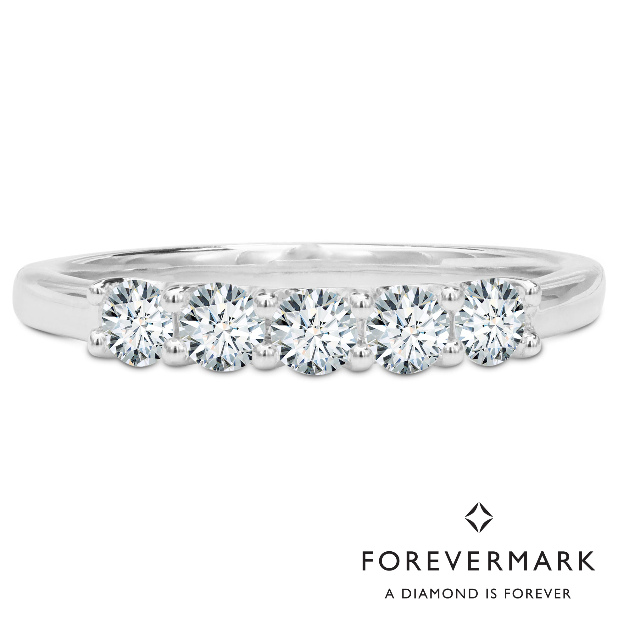 De Beers Forevermark Diamond Wedding Band in 18kt White Gold (1/2ct tw)