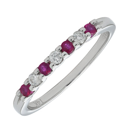 Ruby diamond anniversary band Clearance