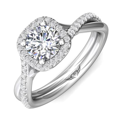 Martin Flyer Diamond Engagement Ring Setting in 14kt White Gold (3