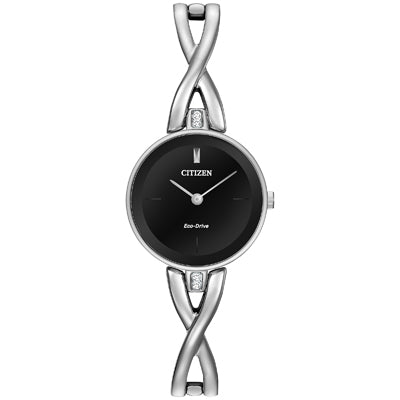 Citizen Silhouette Crystal Watch with Black Dial and Silver  display picture 1