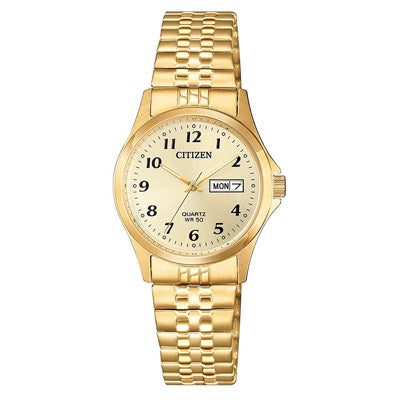 Citizen Womens Watch with Yellow Dial and Yellow Gold Toned Expansion Bracelet (quartz movement)
