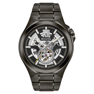 Bulova Maquina Automatic Mens Maquina Watch with Black Dial and Black Day s Jewelers