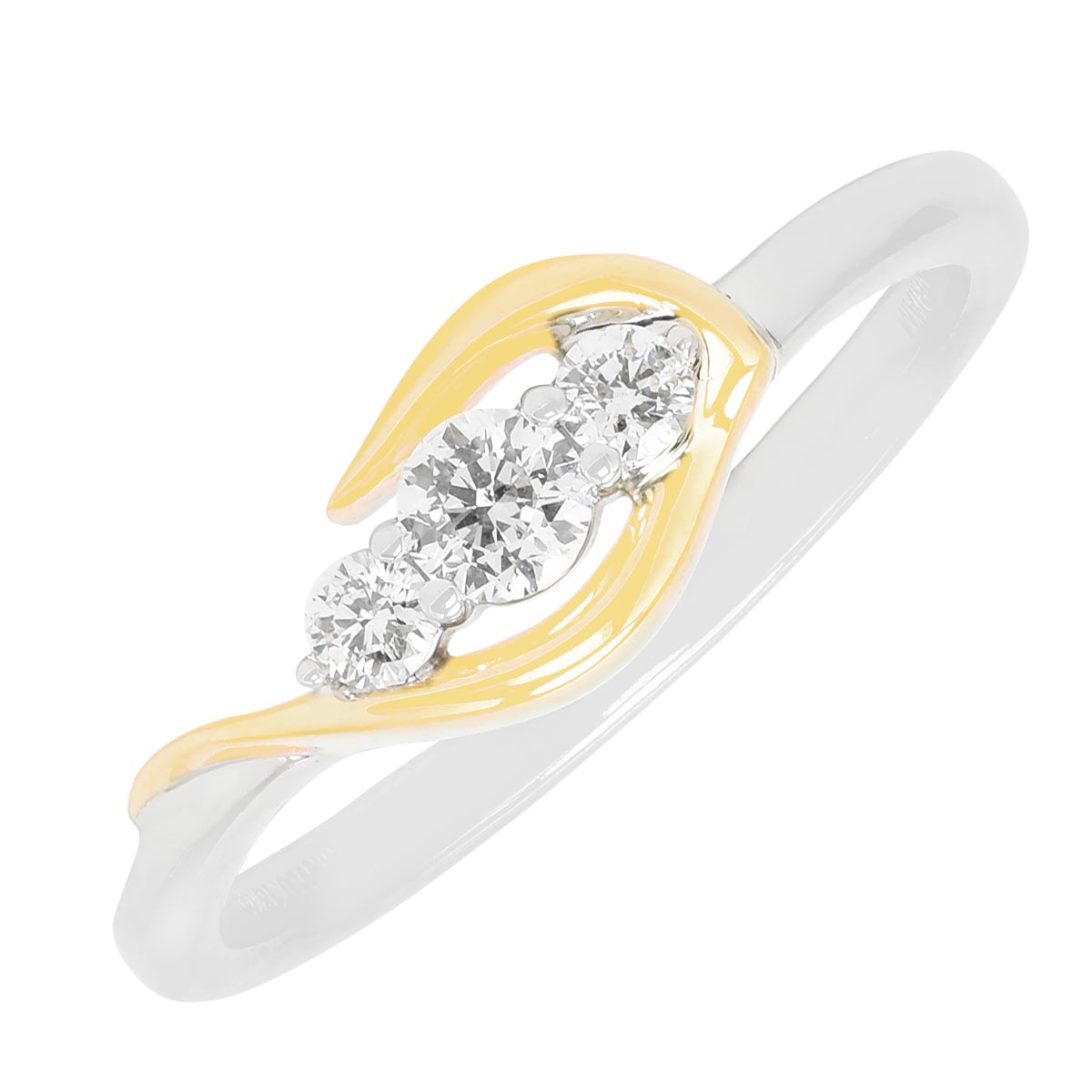 Northern Star Diamond Embrace Ring in 10kt Yellow Gold and Sterling Silver (1/5ct tw)