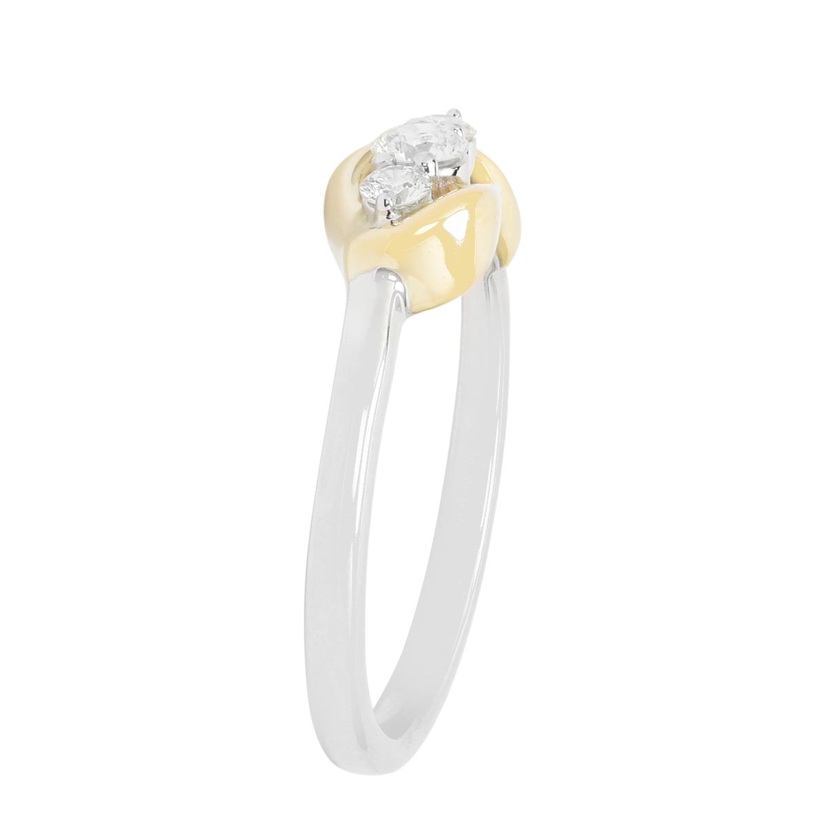 Northern Star Diamond Embrace Ring in 10kt Yellow Gold and Sterling Silver (1/5ct tw)