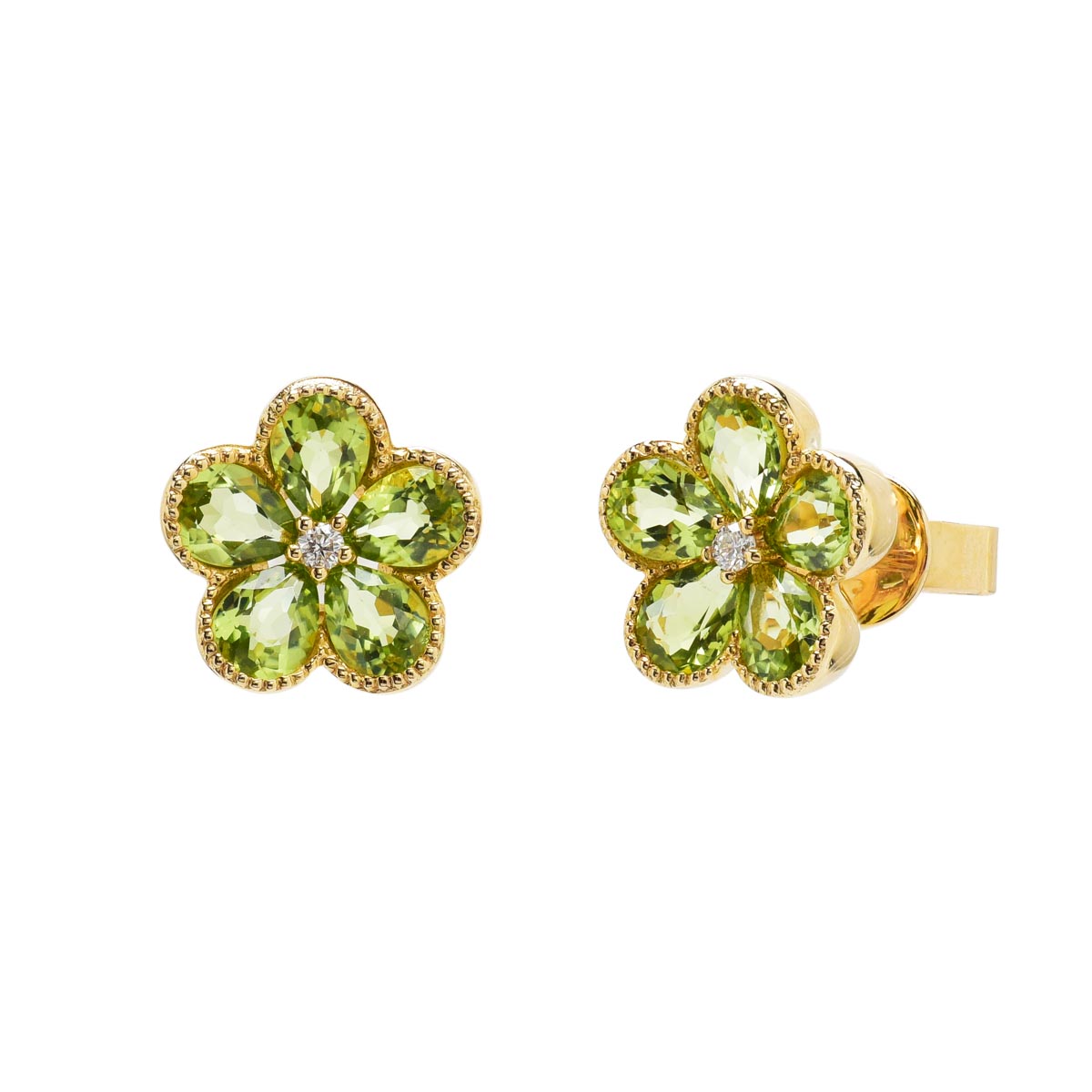 Peridot on sale flower earrings