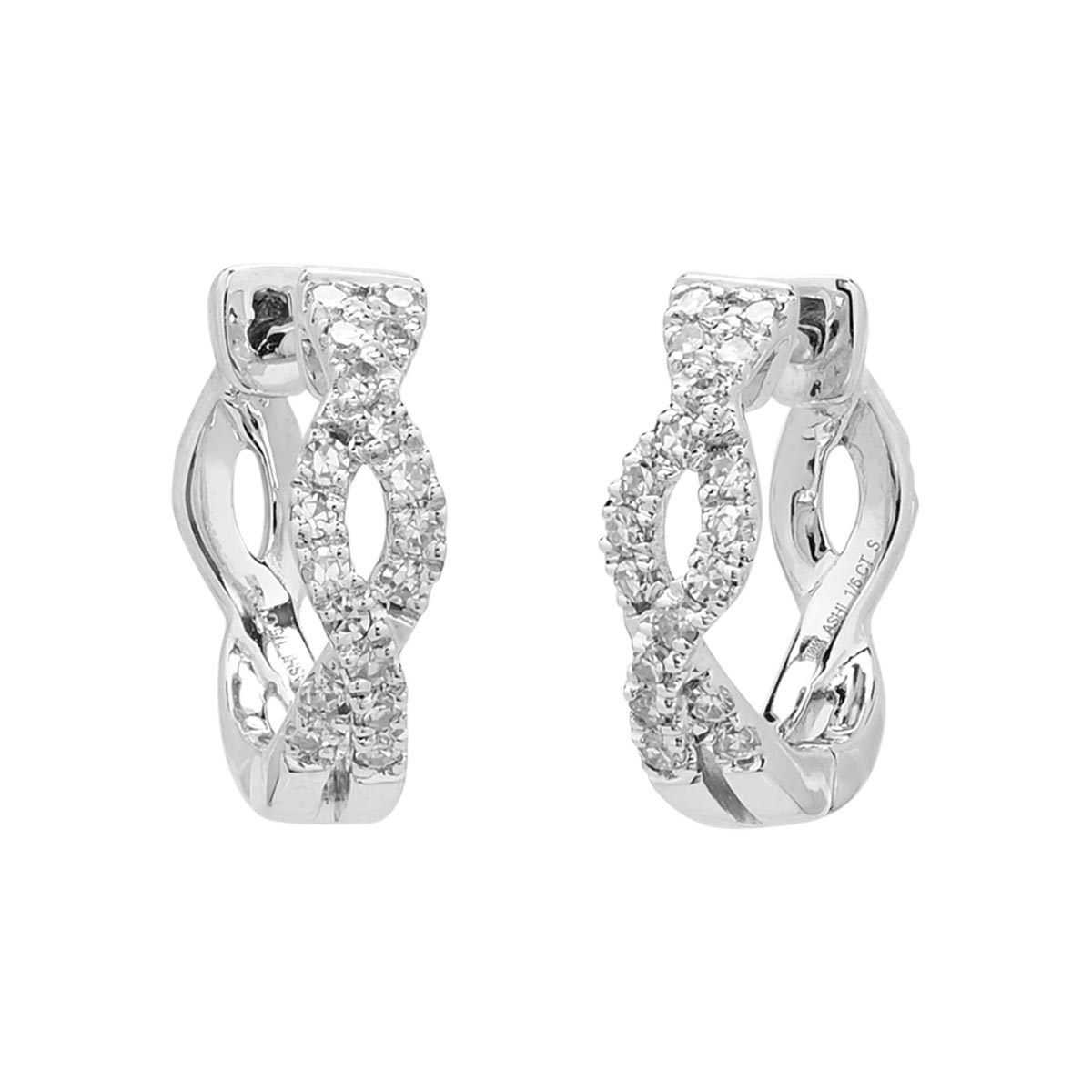 Diamond Huggie Hoop Earrings in 10kt White Gold (1/7ct tw) – Day's