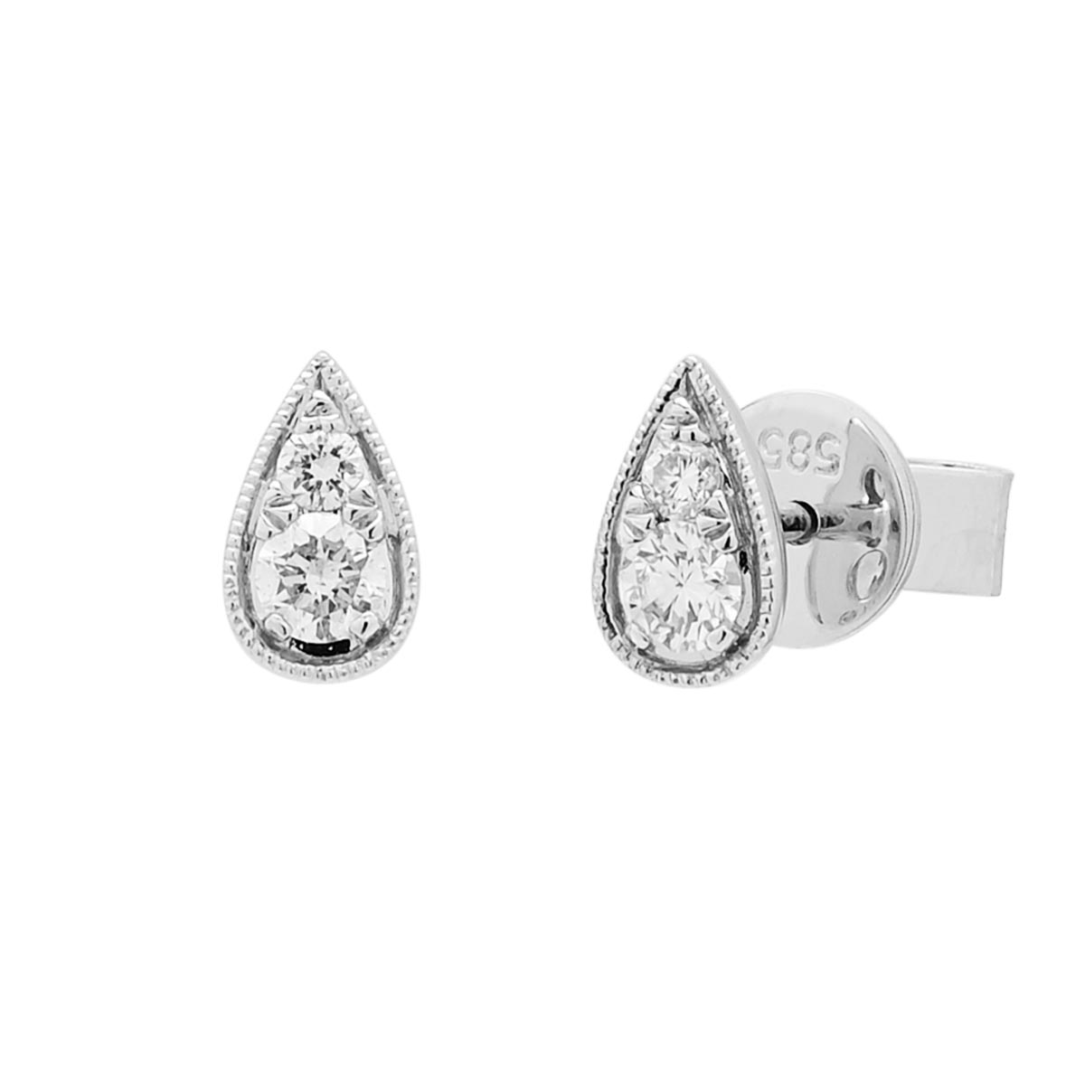 Diamond Pear Stud Earrings in 14kt White Gold (1/5ct tw) – Day's