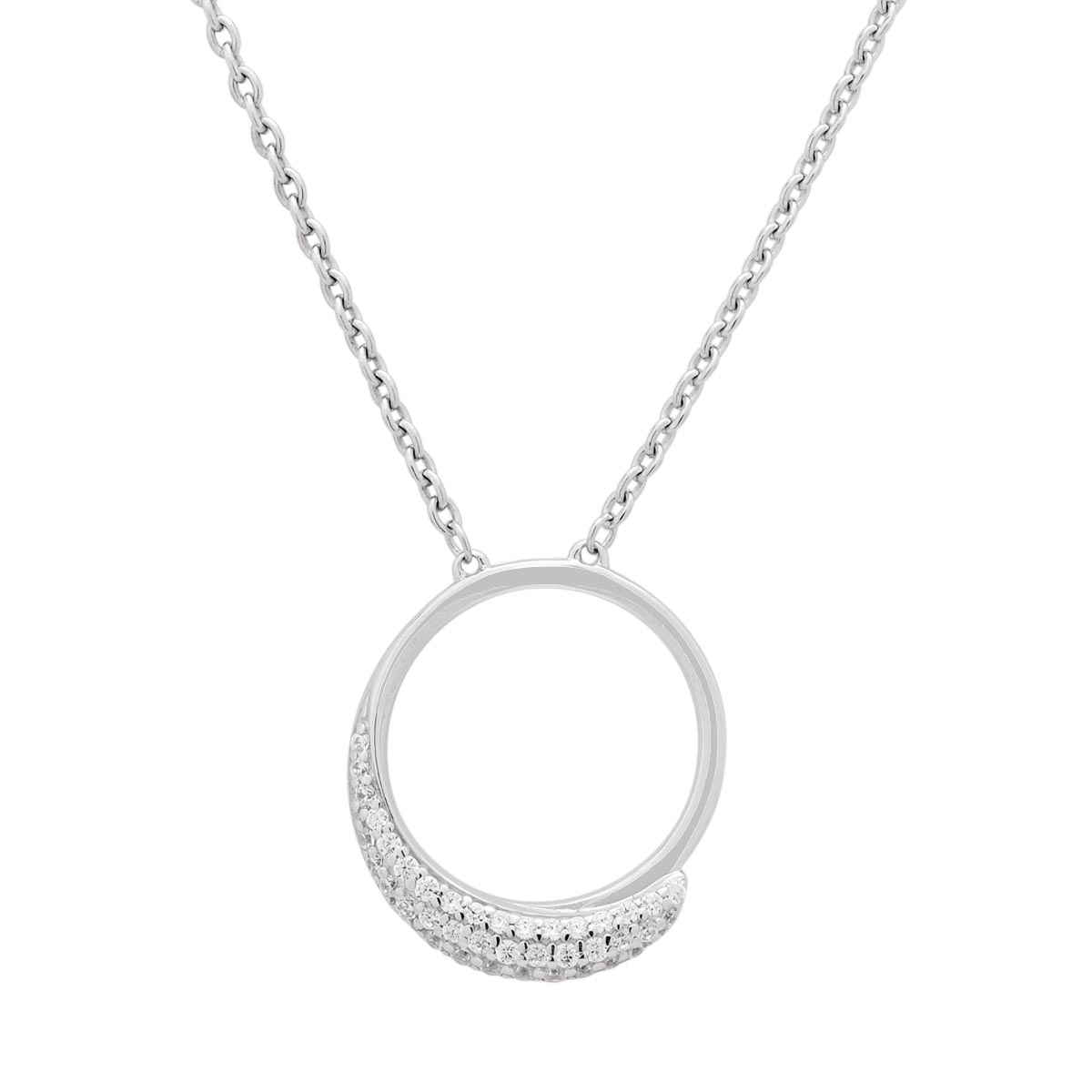 Cubic zirconia circle best sale necklace
