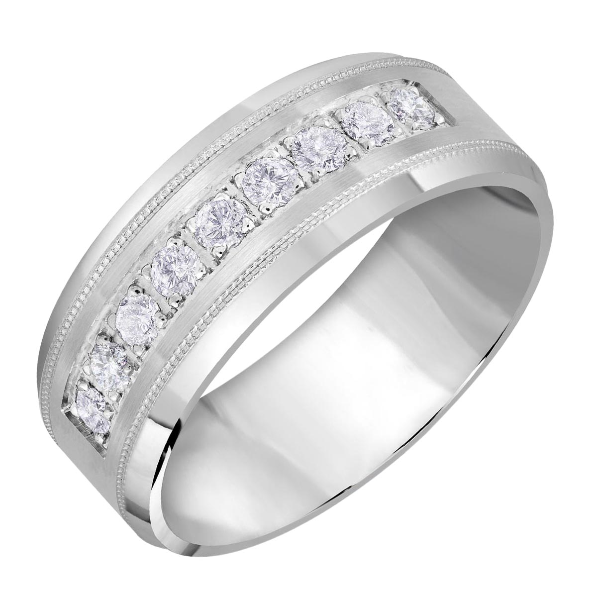 Mens ring with sales diamonds all around