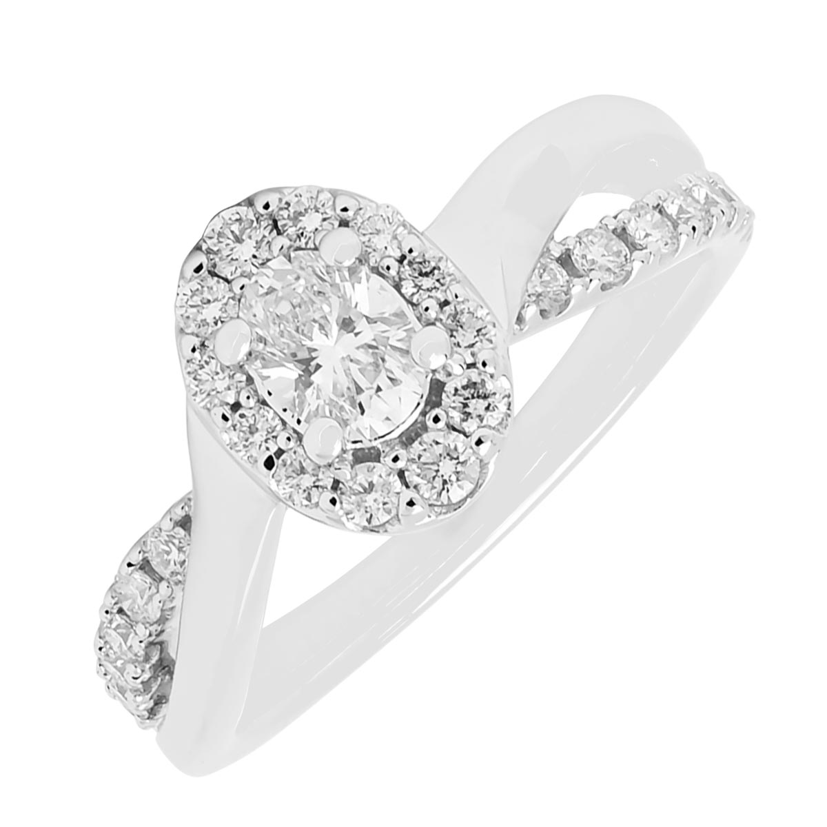 Oval Halo Diamond Engagement Ring in 14kt White Gold (3/4ct tw)