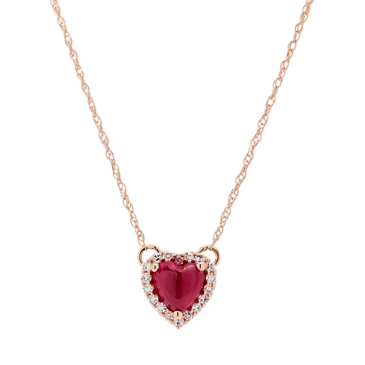 Ruby diamond heart pendant Clearance