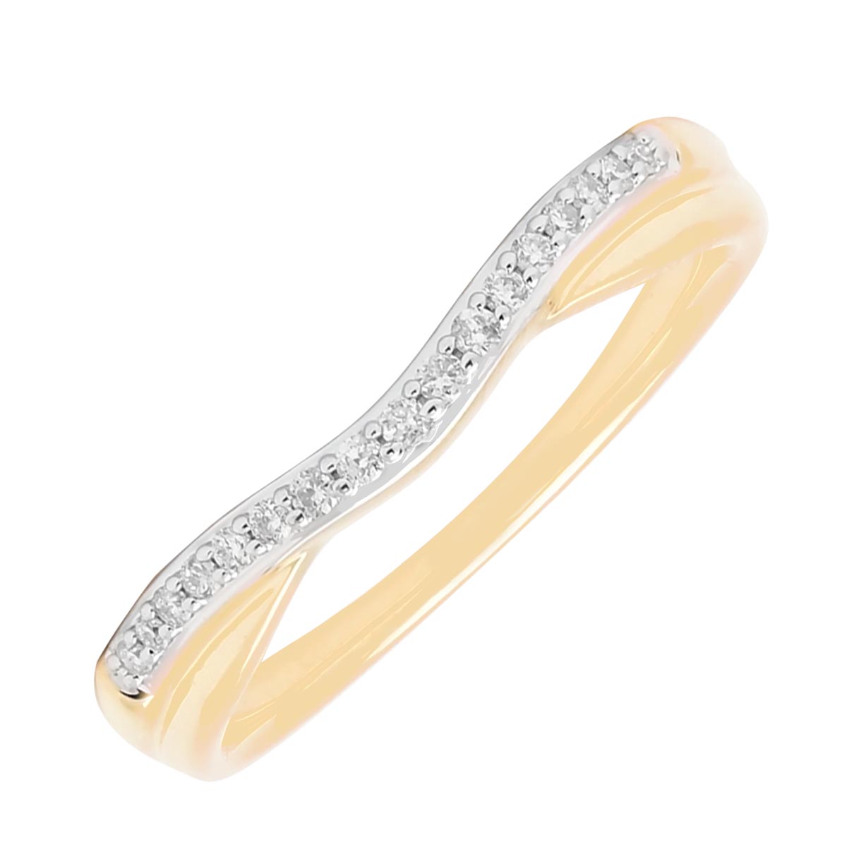 Diamond Curved Band in 14kt Yellow Gold (1/10ct tw)