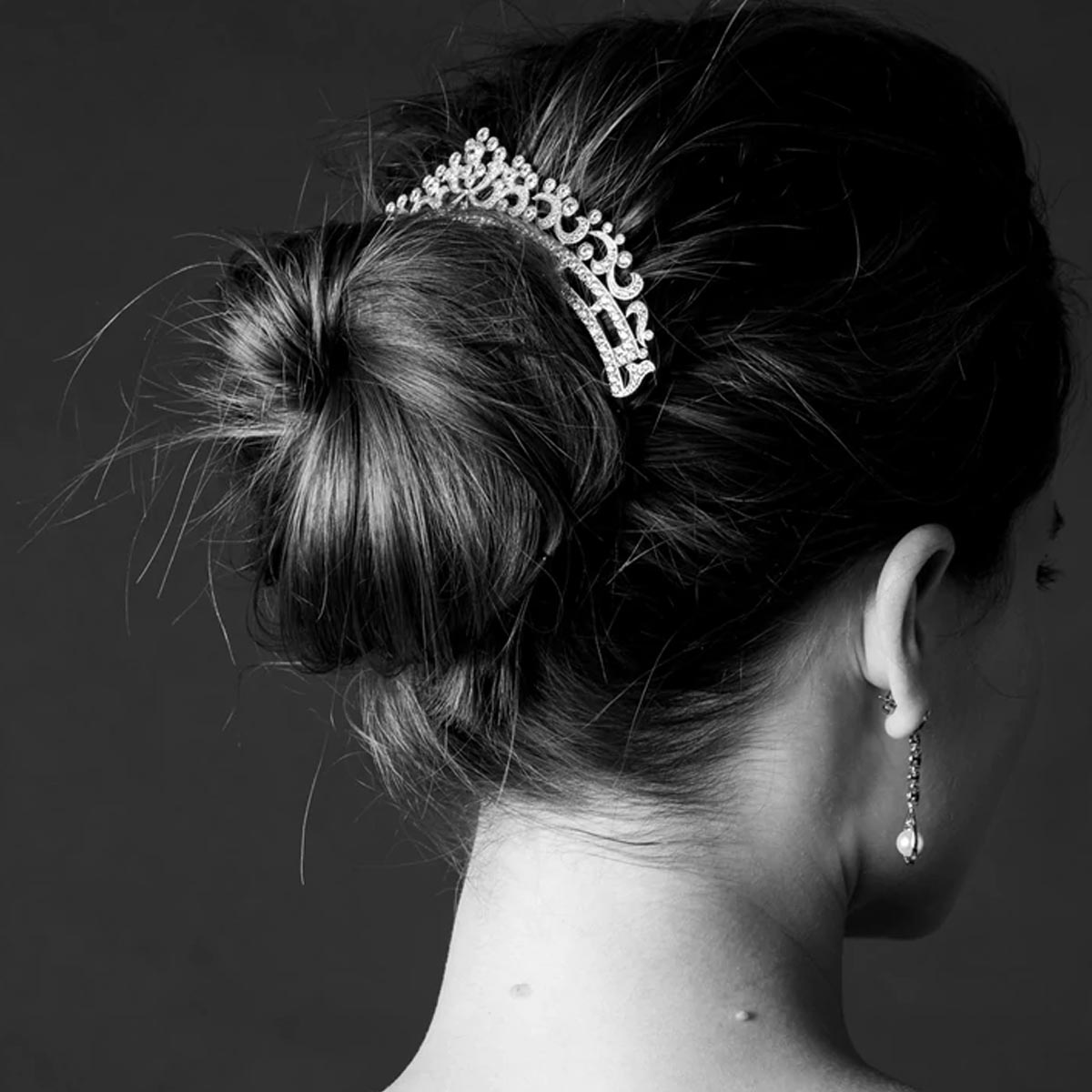 Andrew Prince by Crislu Crystal Scroll Crescent Hair Pin