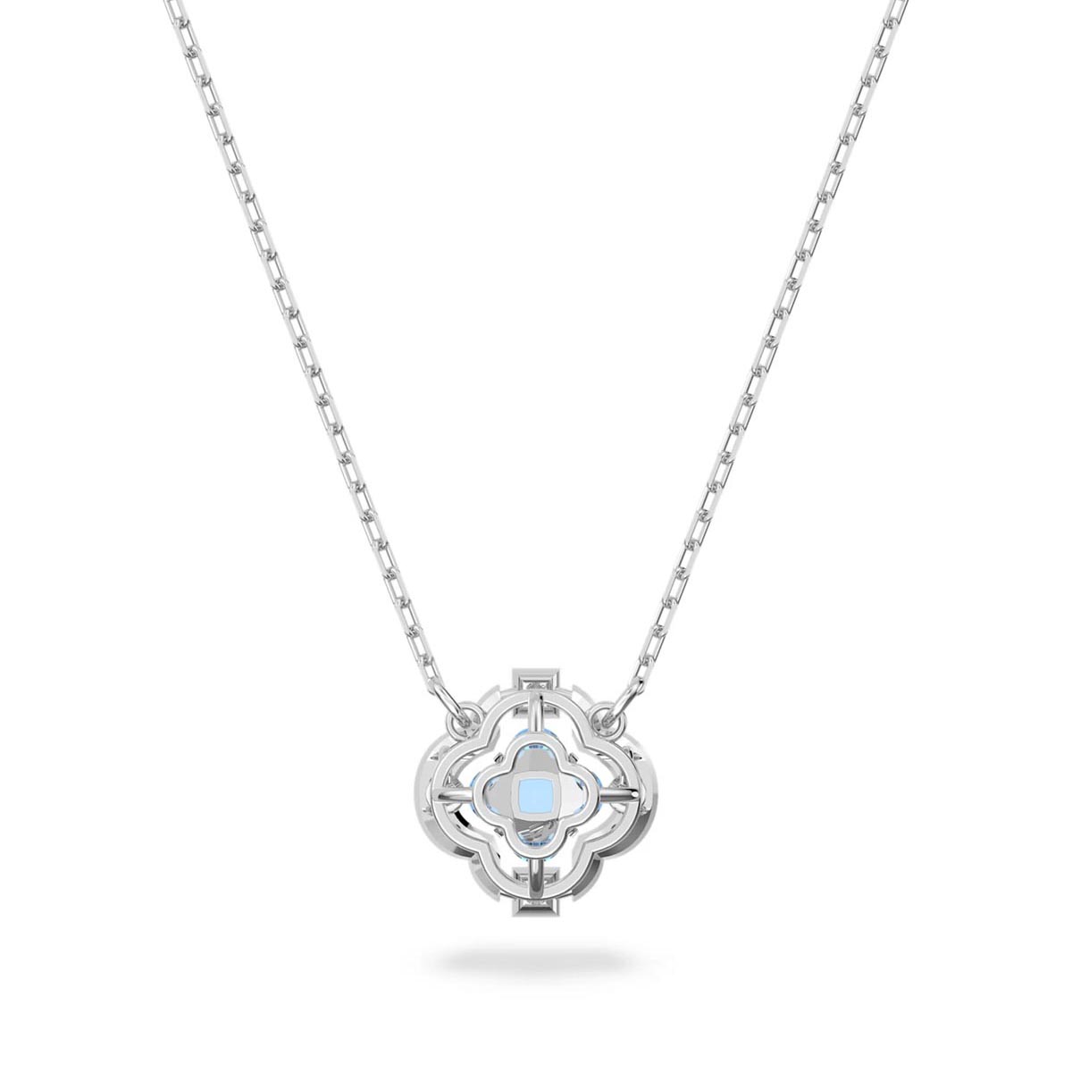 Swarovski Crystal Blue Dancing Clover Necklace