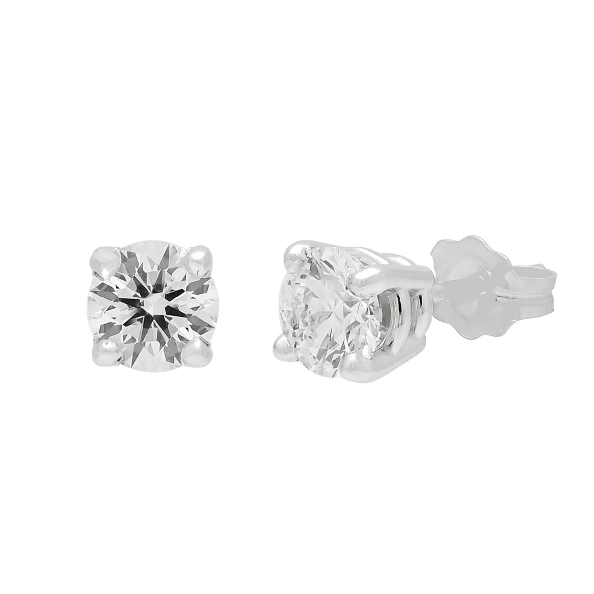 14kt white gold diamond stud earrings Clearance