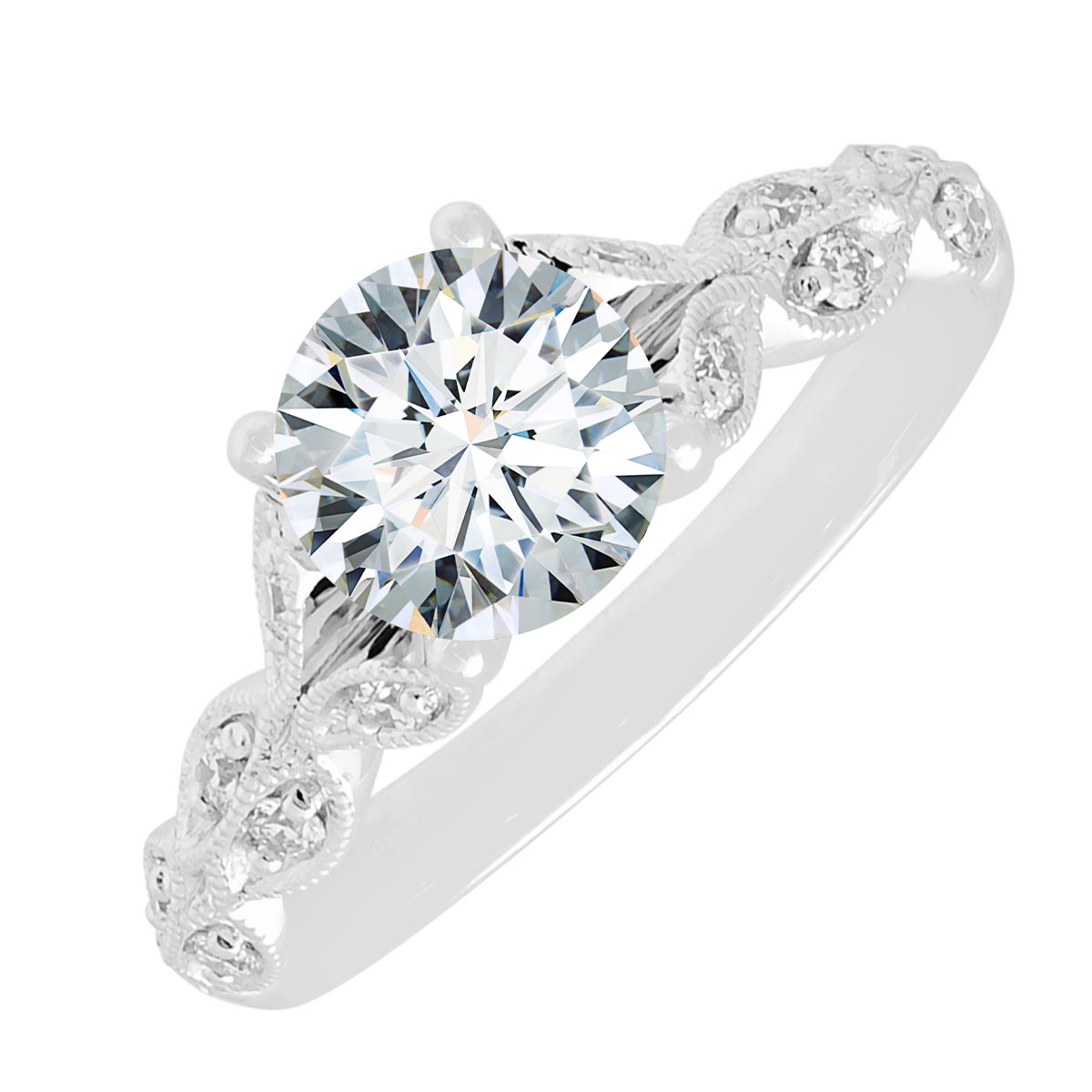 Diamond Engagement Ring Setting in 14kt White Gold (1/7ct tw)