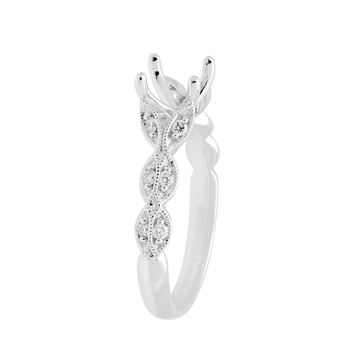 Diamond Engagement Ring Setting in 14kt White Gold (1/7ct tw)