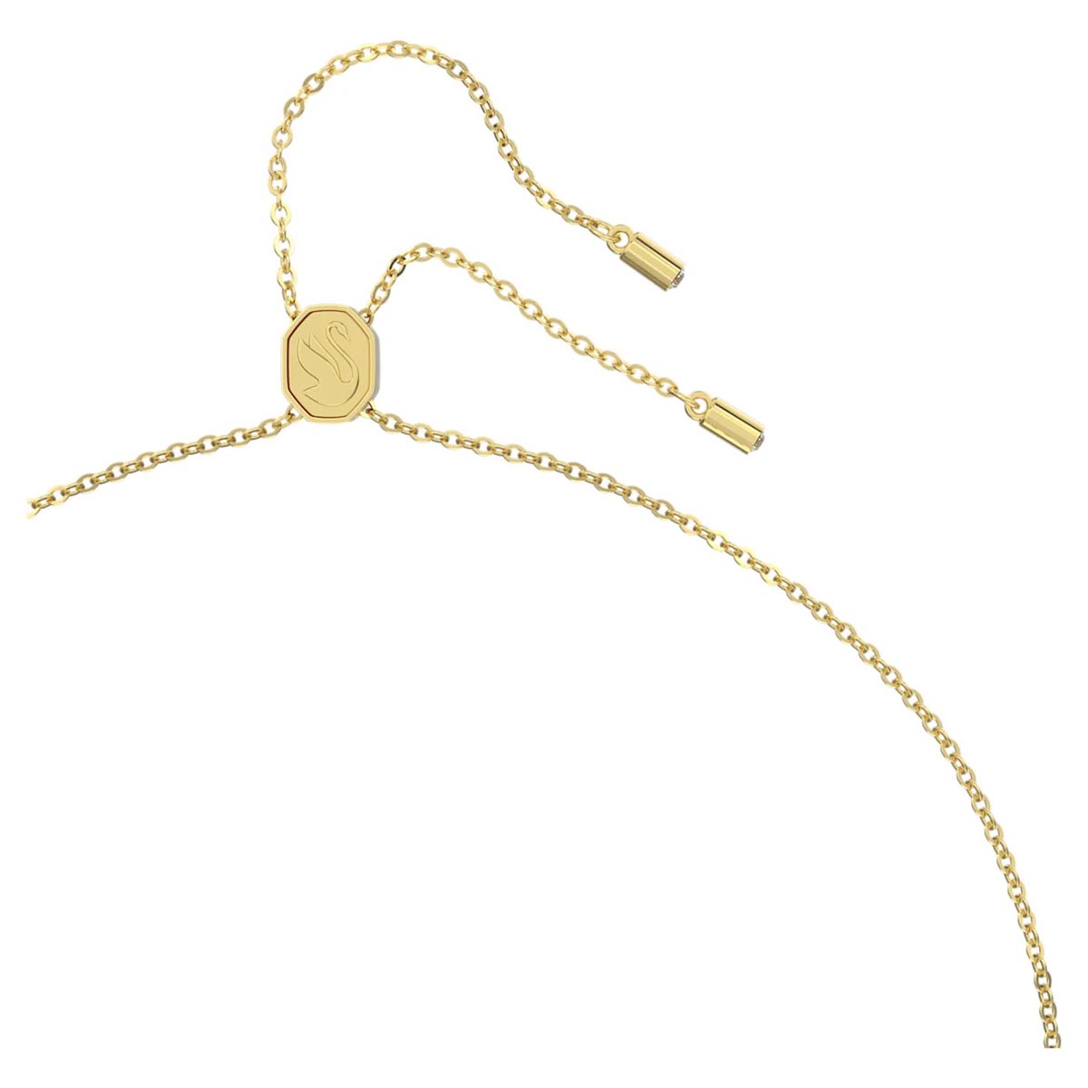 Swarovski Green Crystal Matrix Necklace in Yellow Tone Metal