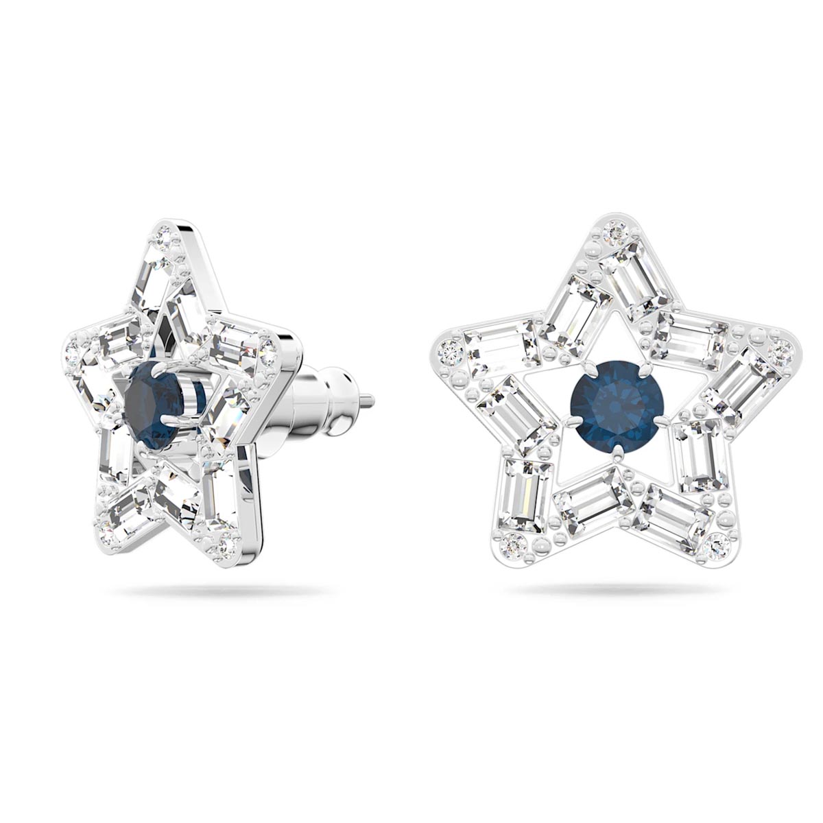 Swarovski Crystal Blue Stella Star Stud Earrings