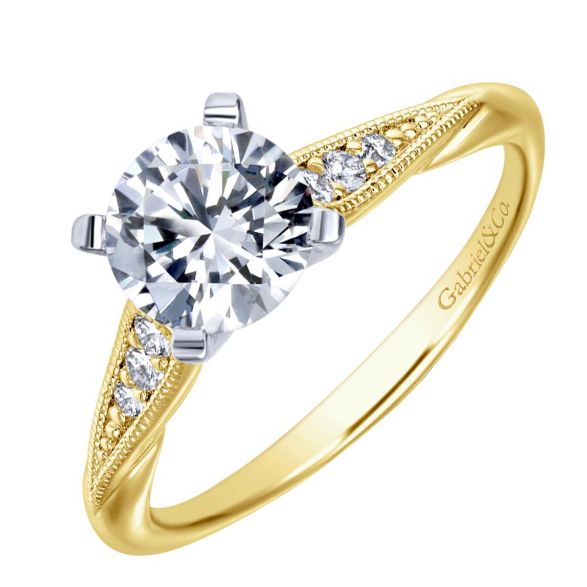 Gabriel Diamond Engagement Ring Setting in 14kt Yellow Gold (1