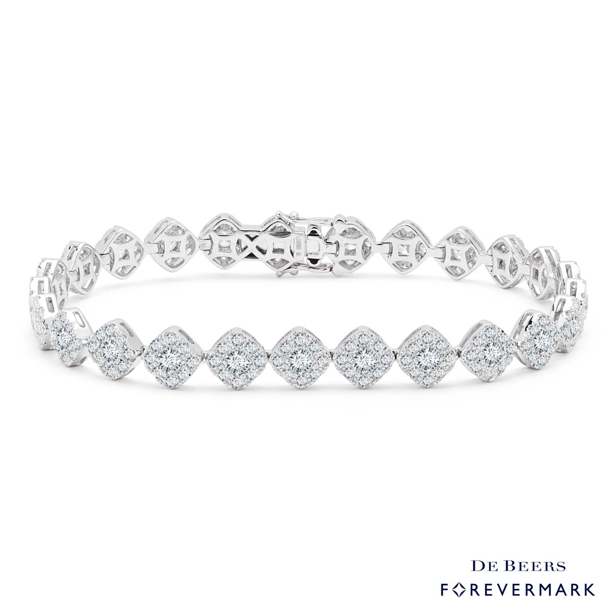 Forevermark Cushion Halo Diamond Bracelet in 18kt White Gold (3 1/7ct tw)