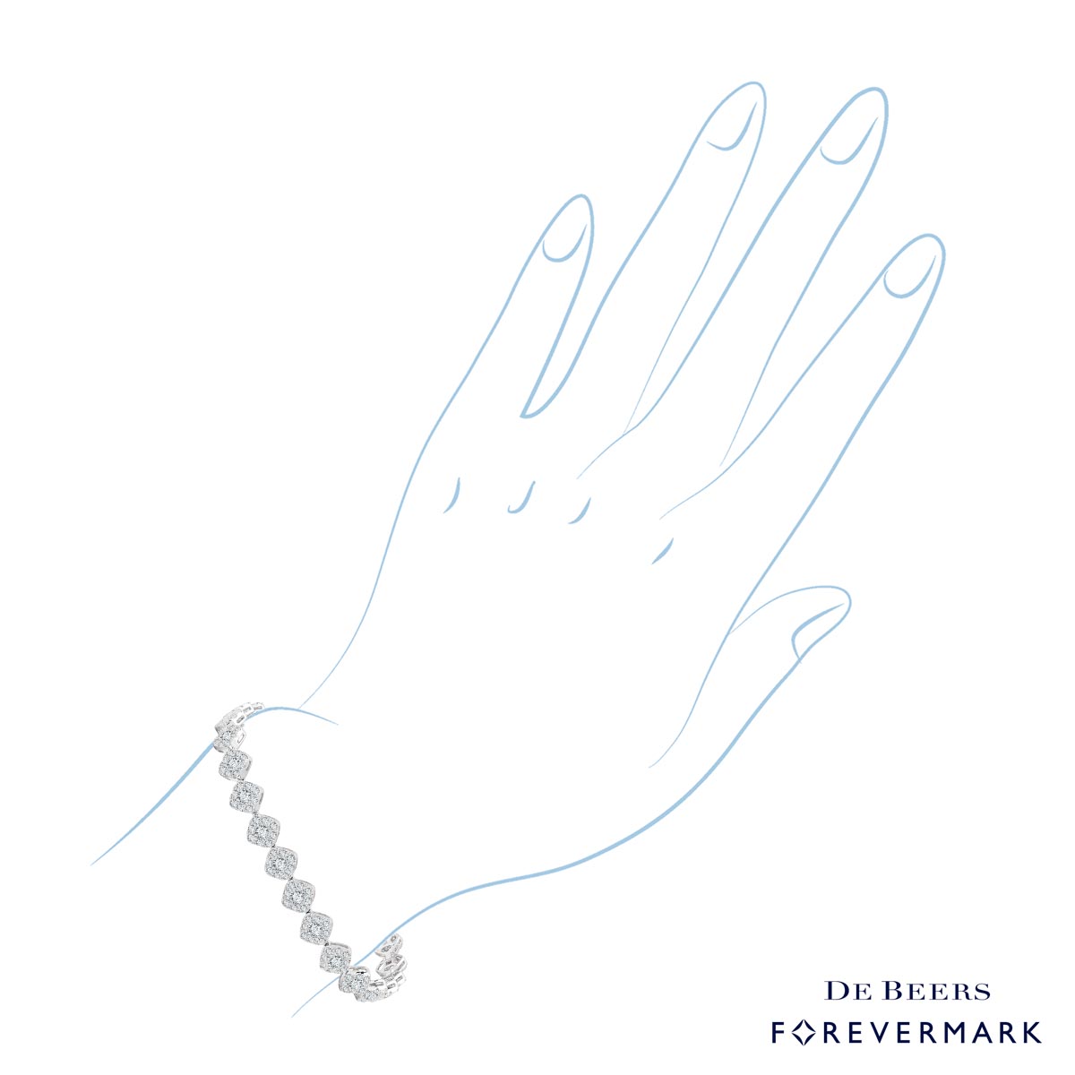 Forevermark Cushion Halo Diamond Bracelet in 18kt White Gold (3 1/7ct tw)