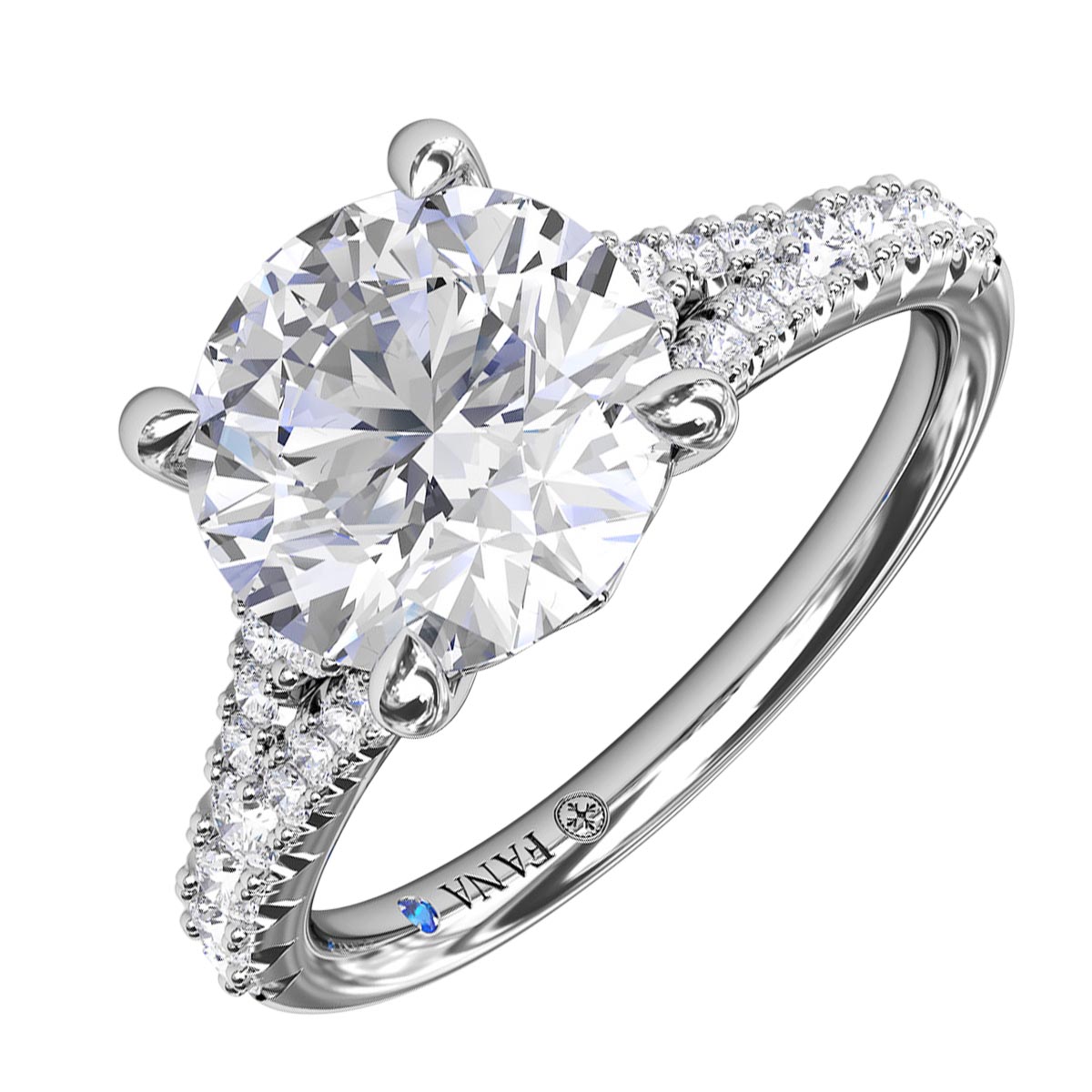 Fana Diamond Engagement Ring Setting in 14kt White Gold (3/8ct tw)