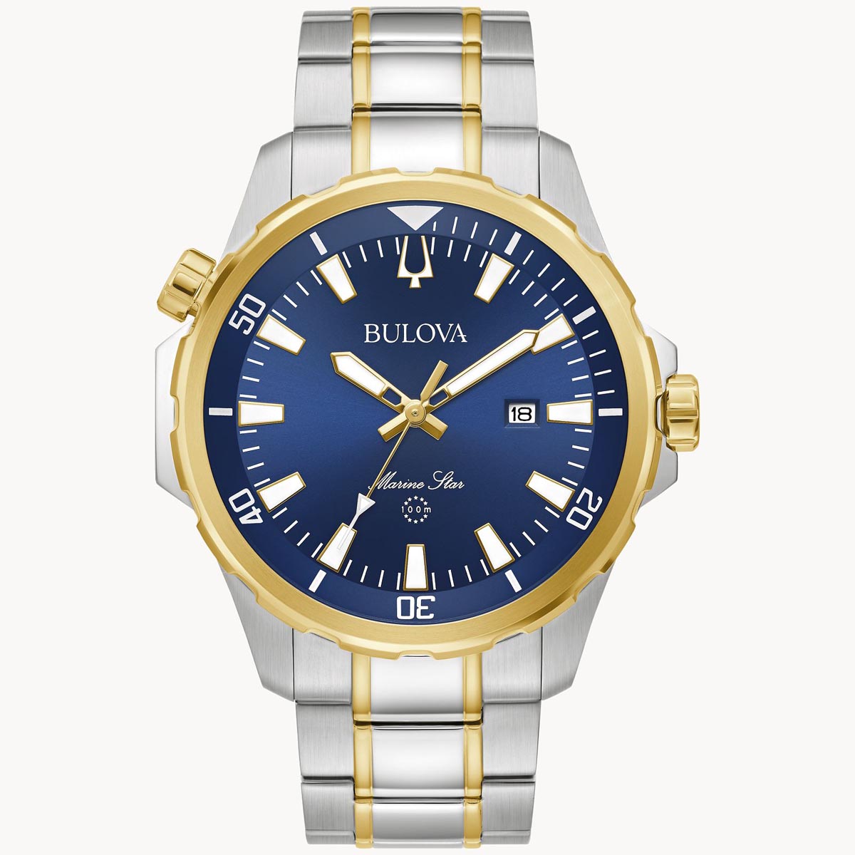 Bulova Marine Star Mens Watch with Blue Dial and Stainless Steel