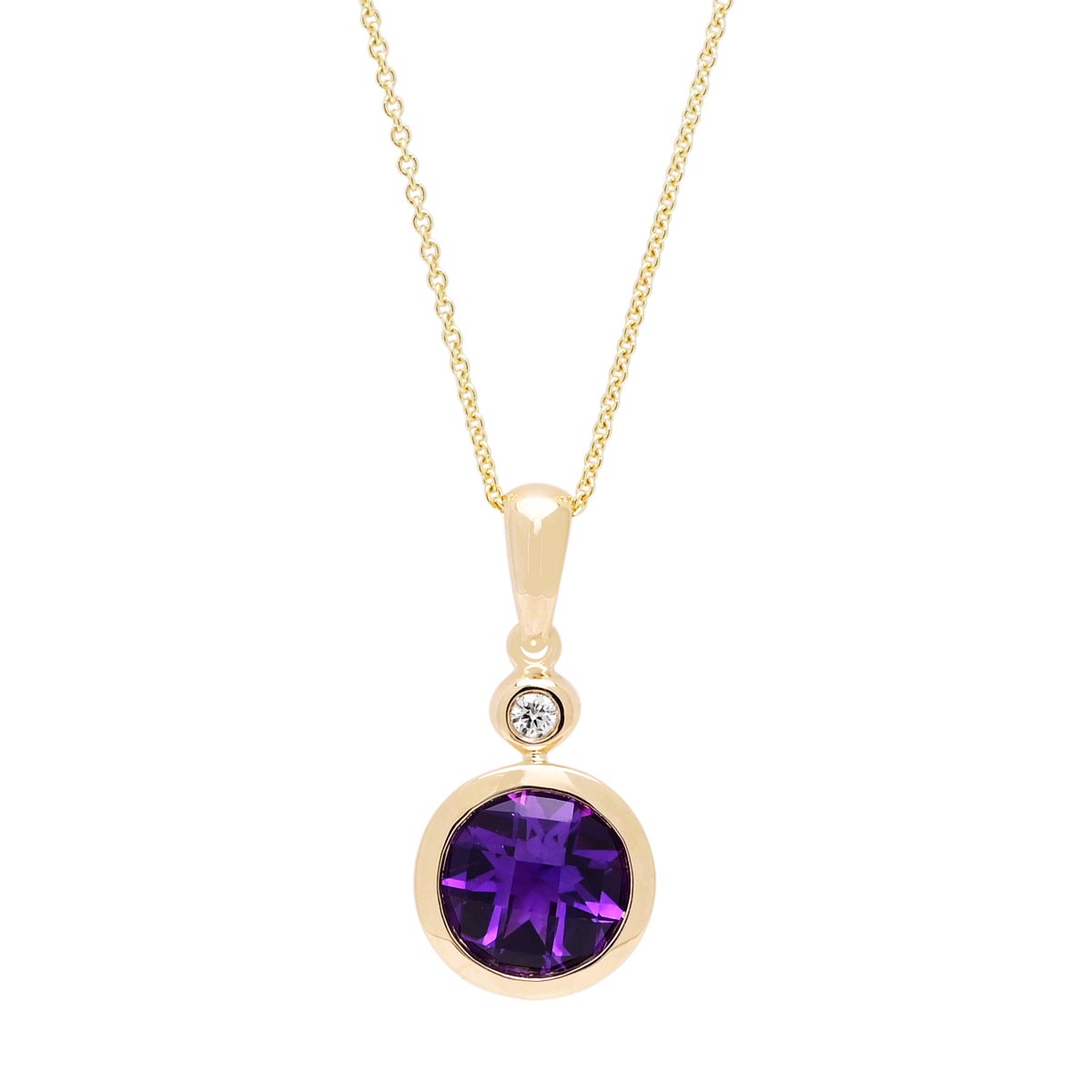 Amethyst bezel necklace deals